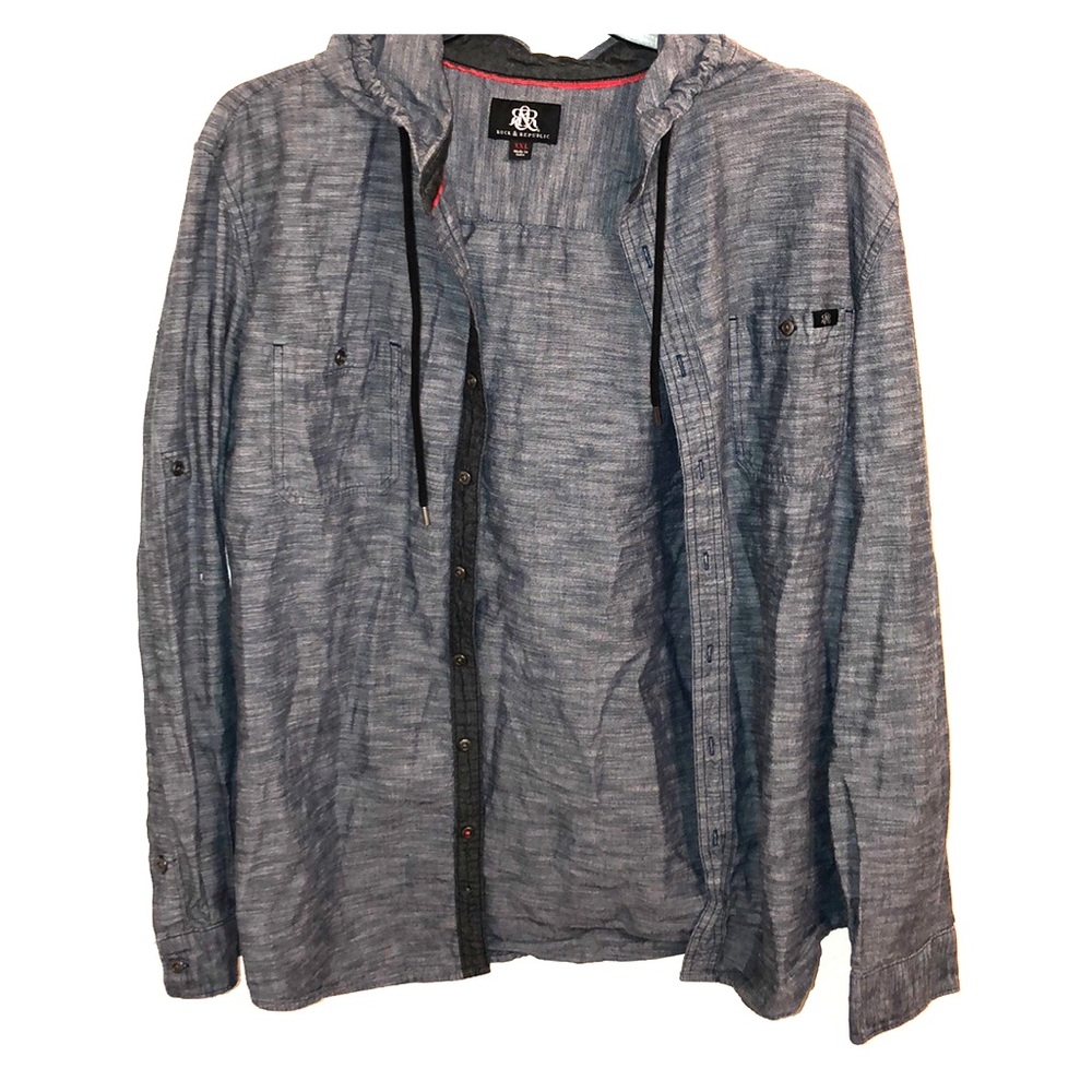 Rock & Republic Hooded Button Down